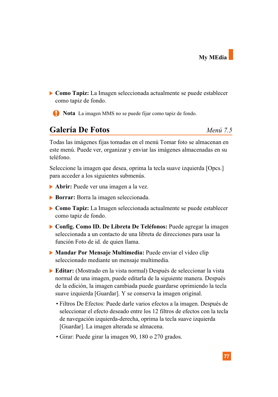Galería de fotos | LG A7110 User Manual | Page 205 / 262