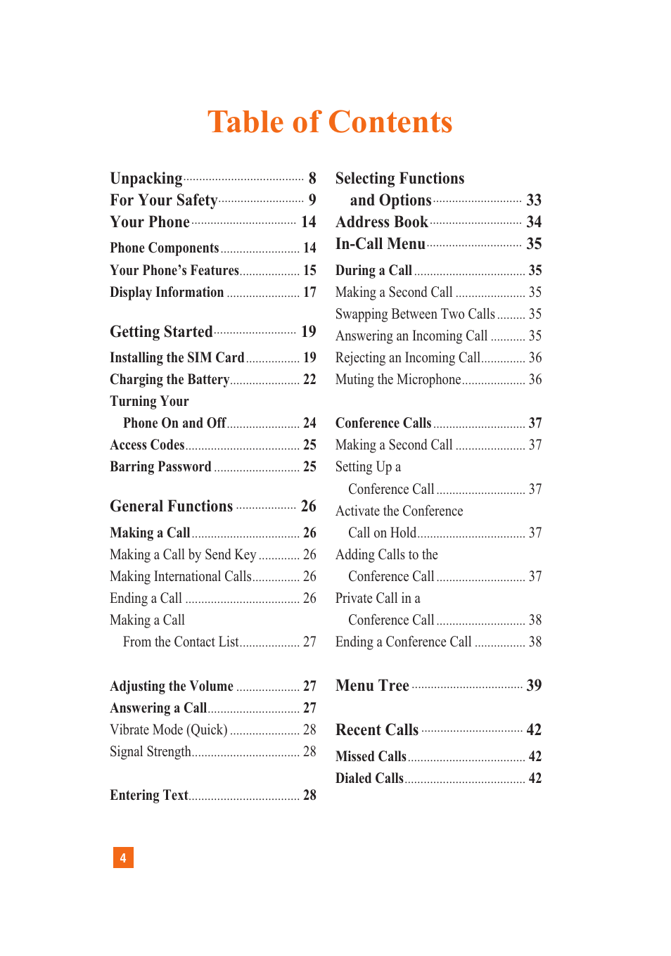LG A7110 User Manual | Page 6 / 262