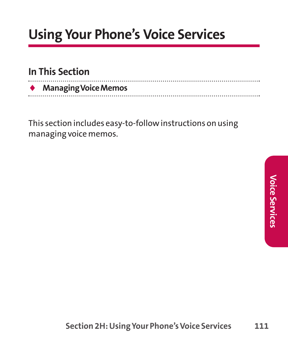 Using your phone’s voice ser, Using your phone’s voice services | LG LGLX265 User Manual | Page 125 / 438
