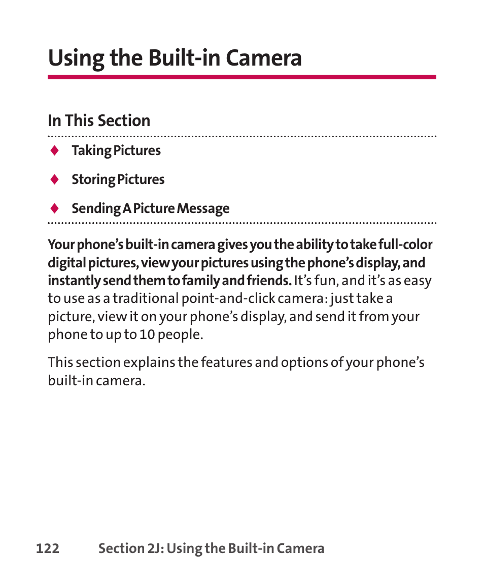 Using the built-in camera | LG LGLX265 User Manual | Page 136 / 438