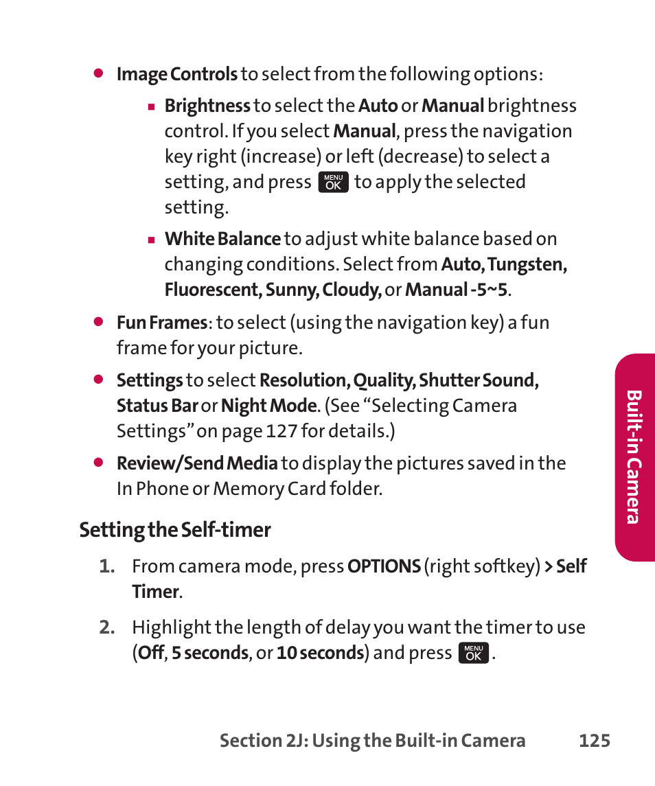 Setting the self-timer | LG LGLX265 User Manual | Page 139 / 438