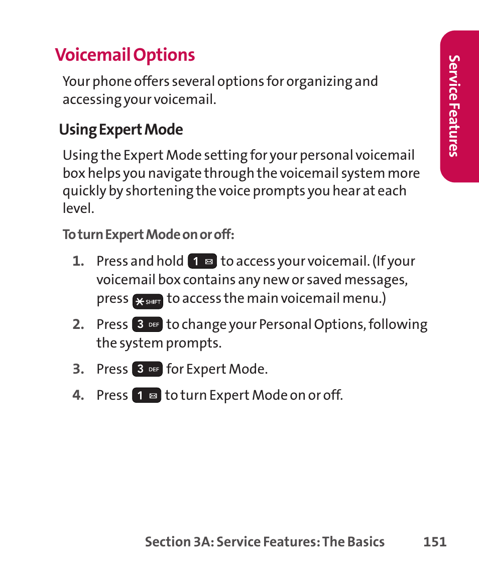 Voicemail options | LG LGLX265 User Manual | Page 165 / 438