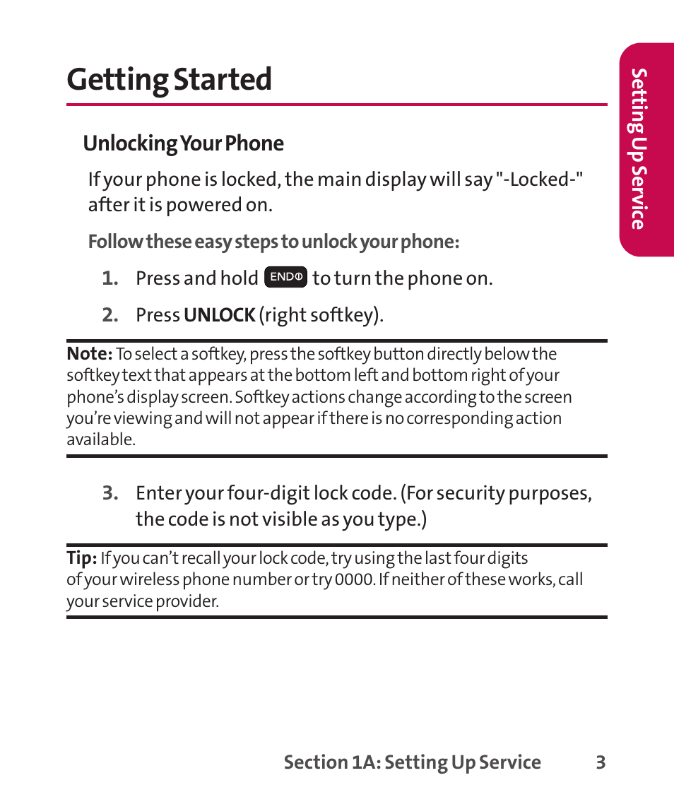 Getting started | LG LGLX265 User Manual | Page 17 / 438