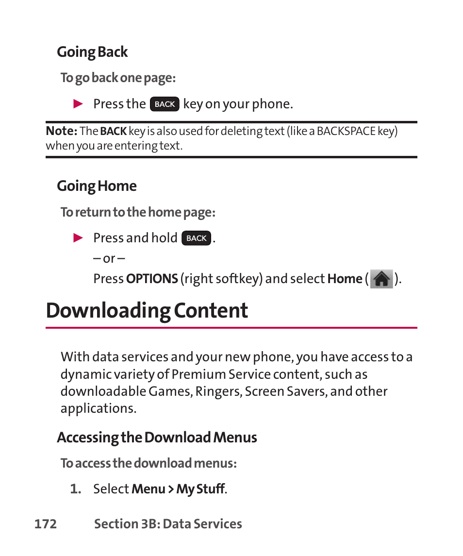 Downloading content | LG LGLX265 User Manual | Page 186 / 438