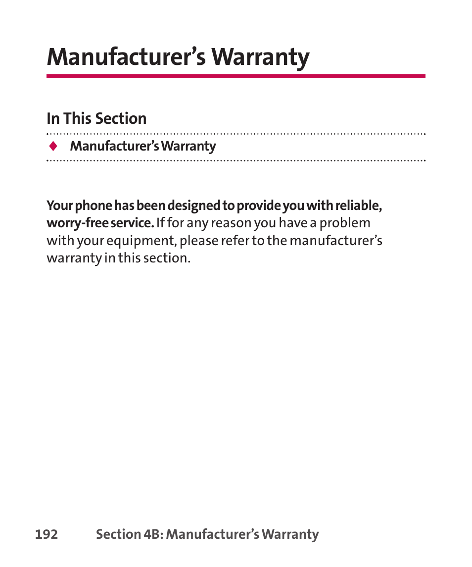 Manufacturer’s warranty | LG LGLX265 User Manual | Page 206 / 438