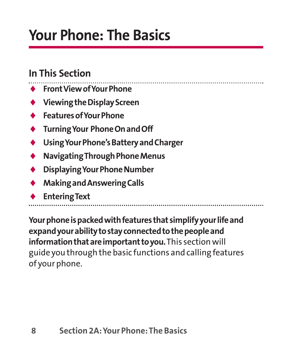 Your phone: the basics | LG LGLX265 User Manual | Page 22 / 438