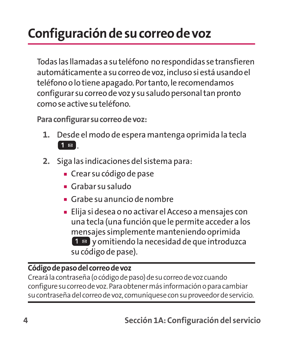 Configuración de su correo d, Configuración de su correo de voz | LG LGLX265 User Manual | Page 231 / 438