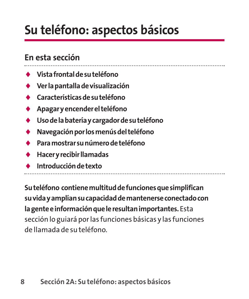 Su teléfono: aspectos básicos, En esta sección | LG LGLX265 User Manual | Page 235 / 438