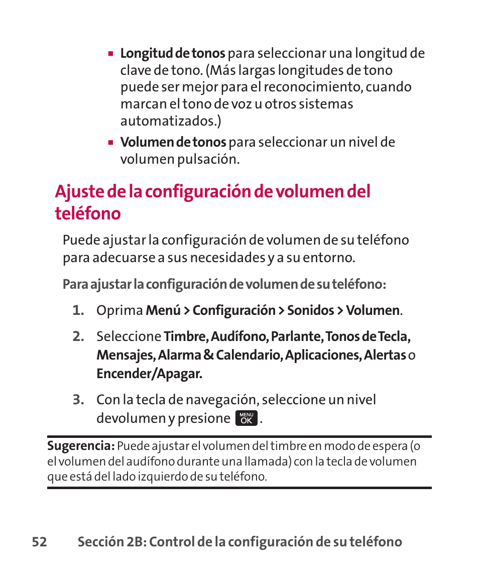 Ajuste de la configuración de volumen del teléfono | LG LGLX265 User Manual | Page 279 / 438