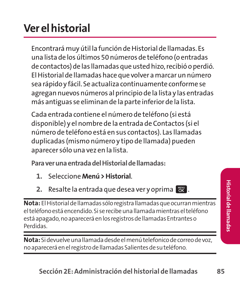 Ver el historial | LG LGLX265 User Manual | Page 312 / 438