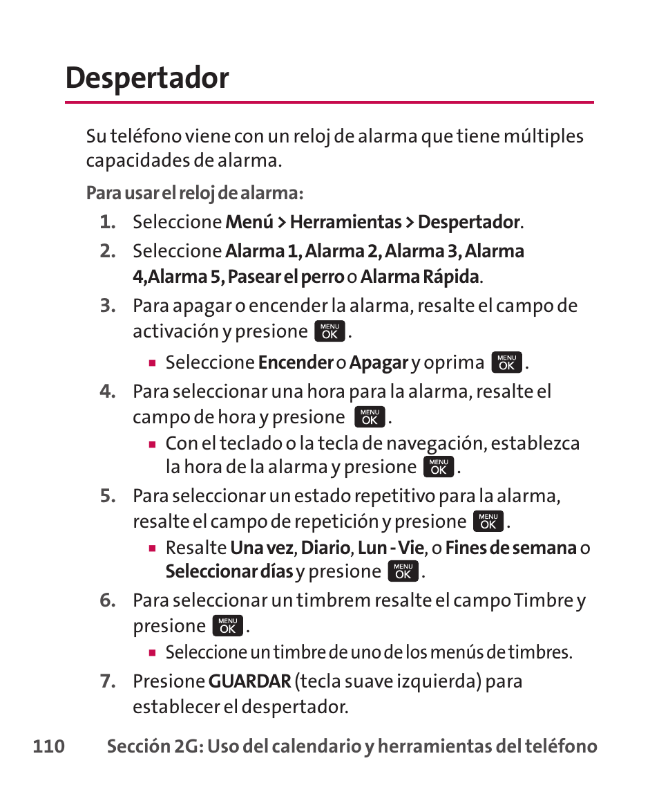 Despertador | LG LGLX265 User Manual | Page 337 / 438