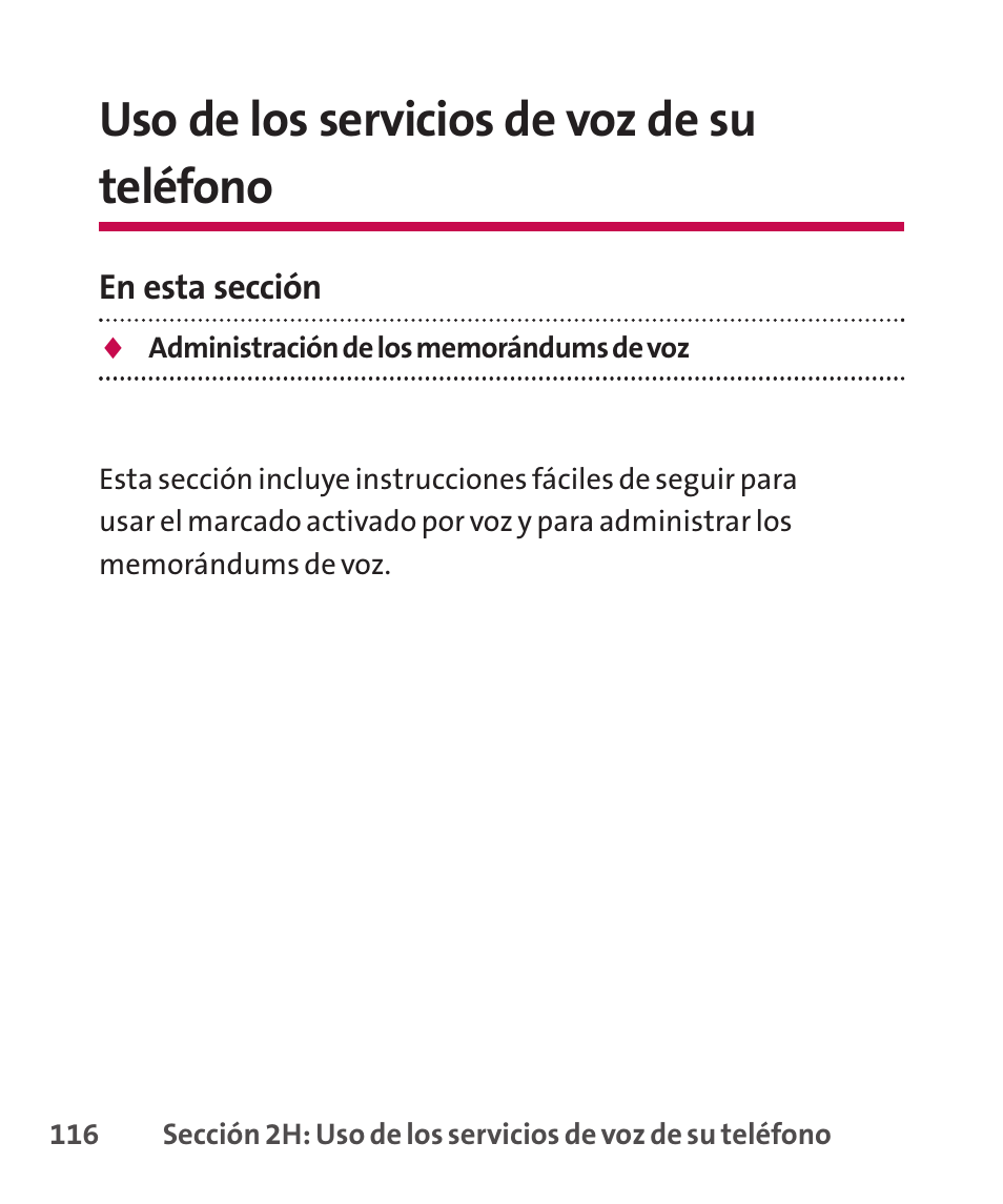 Uso de los servicios de voz, Uso de los servicios de voz de su teléfono | LG LGLX265 User Manual | Page 343 / 438
