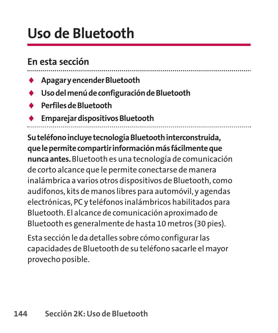 Uso de bluetooth, En esta sección | LG LGLX265 User Manual | Page 371 / 438