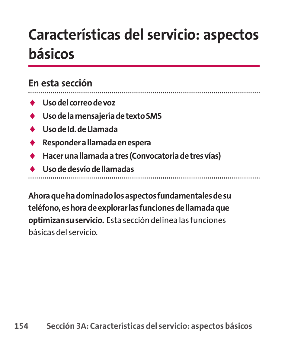 Características del servicio, Características del servicio: aspectos básicos, En esta sección | LG LGLX265 User Manual | Page 381 / 438