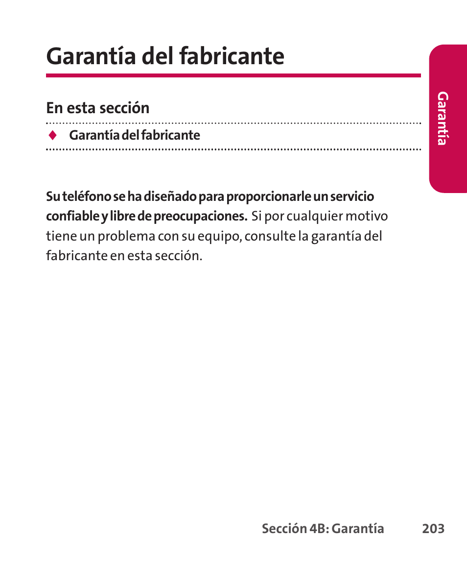 Garantía del fabricante | LG LGLX265 User Manual | Page 430 / 438