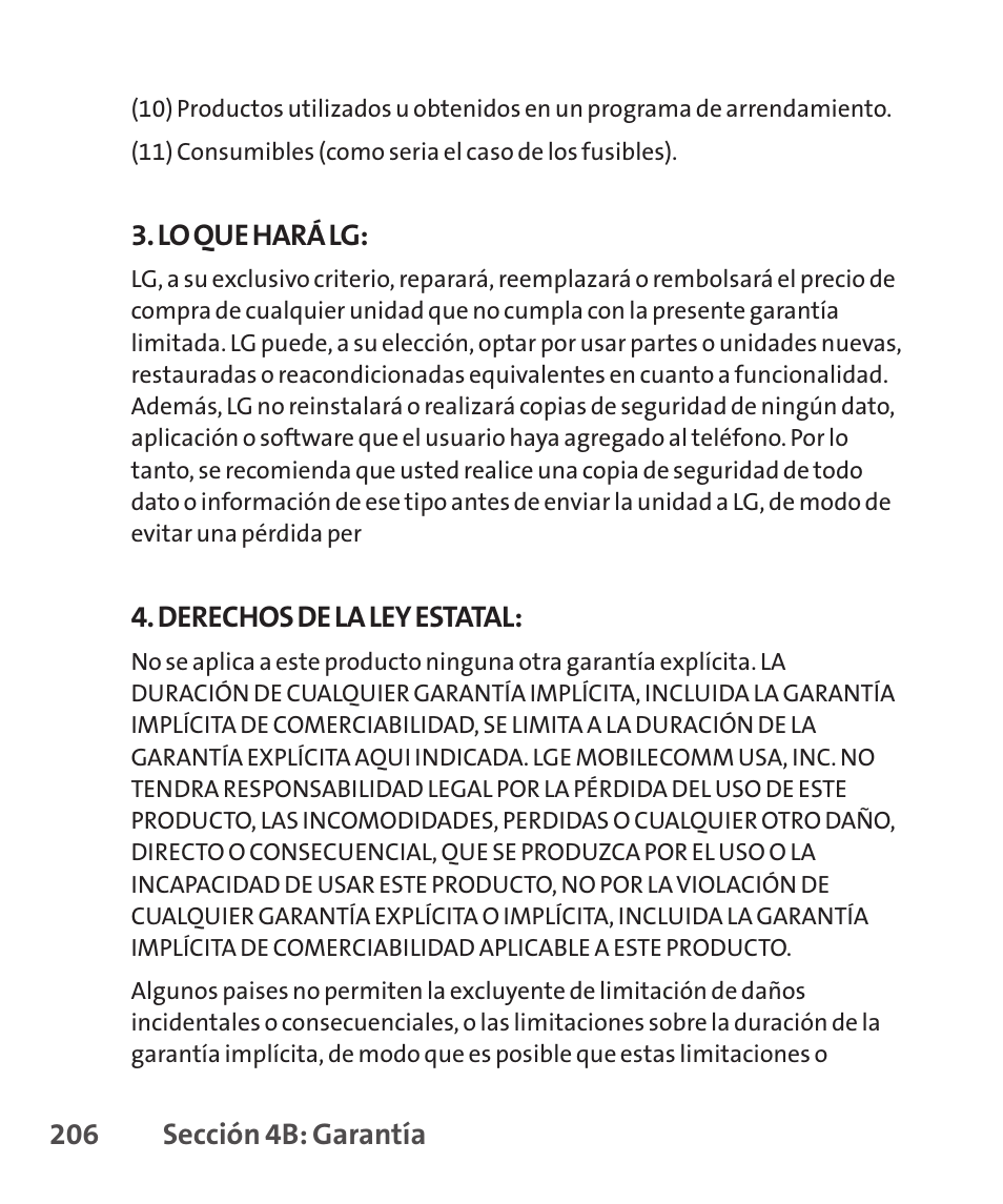 Aviso exclusivo de la guía d, Aviso exclusivo de la guía del teléfono | LG LGLX265 User Manual | Page 433 / 438