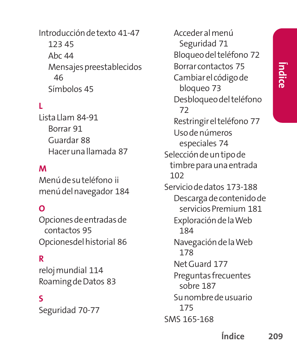 Ín dic e | LG LGLX265 User Manual | Page 436 / 438