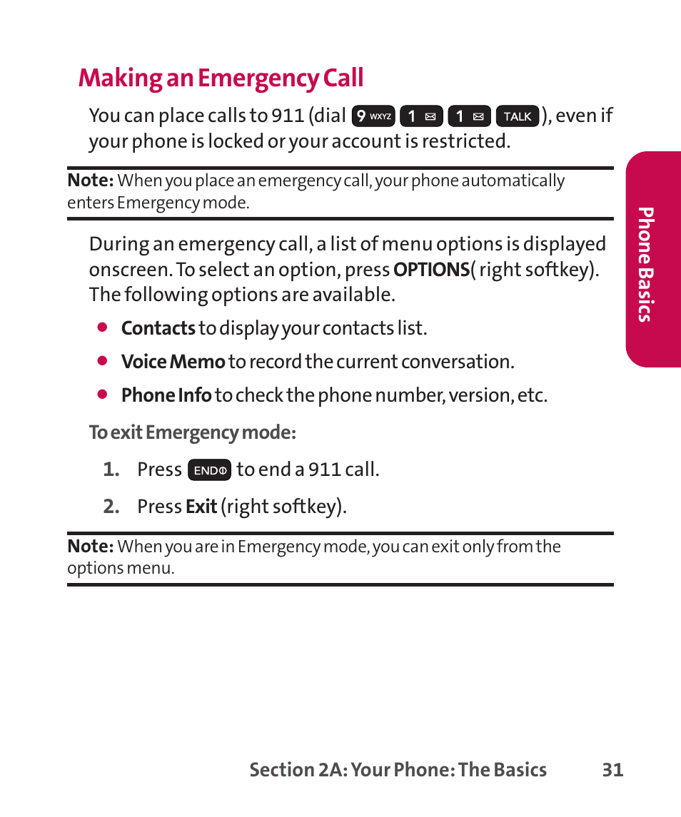 Making an emergency call | LG LGLX265 User Manual | Page 45 / 438