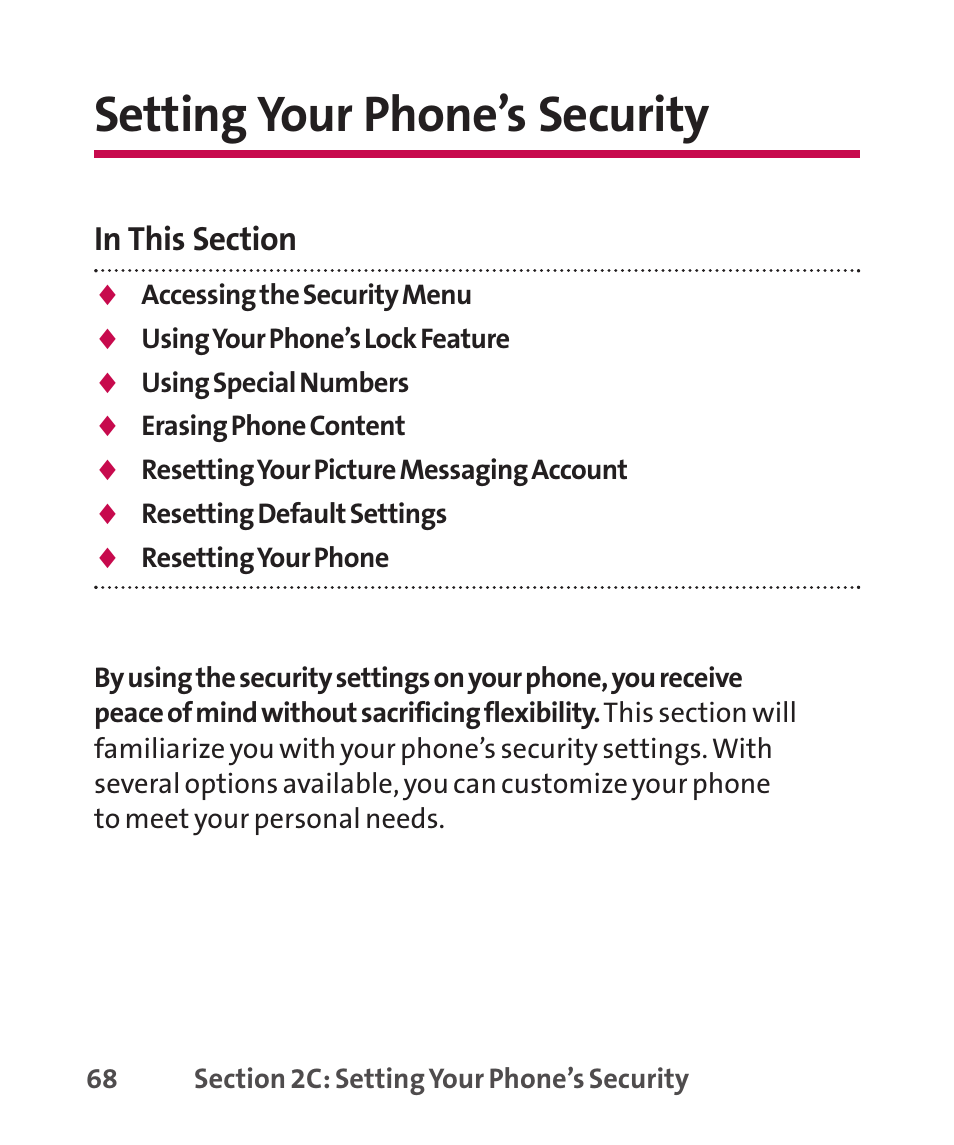 Setting your phone’s security, Accessing the security men, Accessing the security menu | LG LGLX265 User Manual | Page 82 / 438