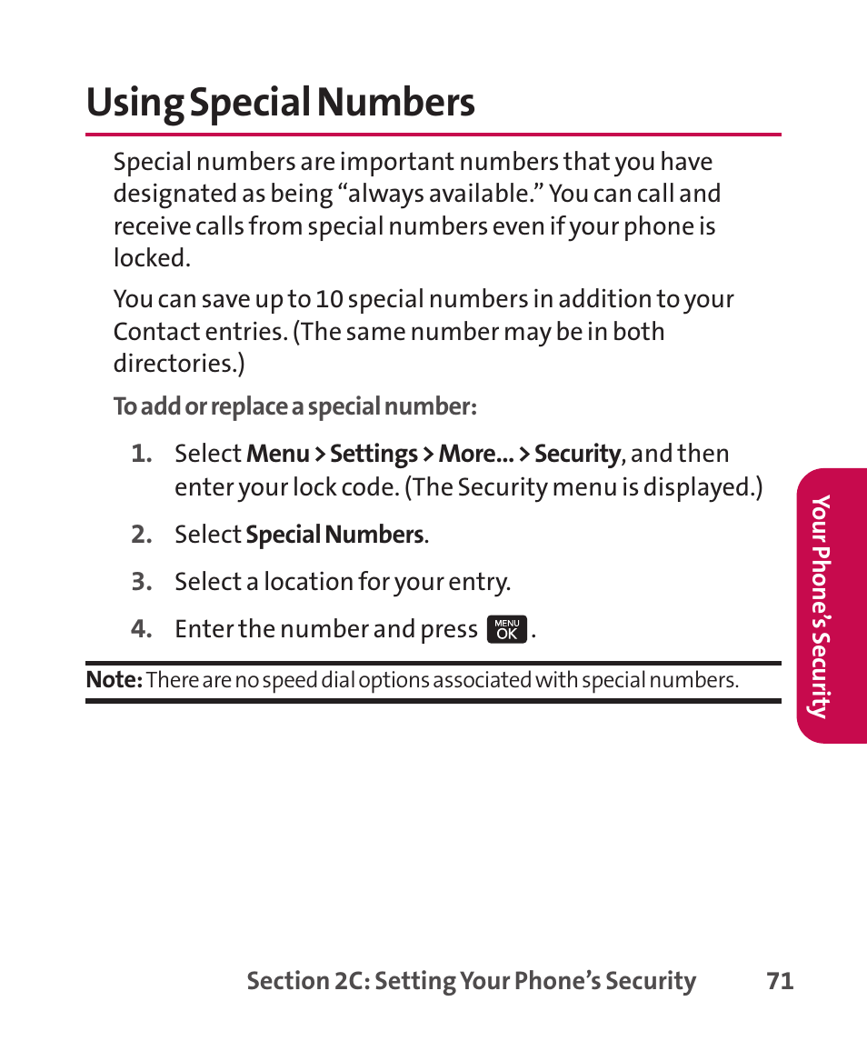 Using special numbers | LG LGLX265 User Manual | Page 85 / 438