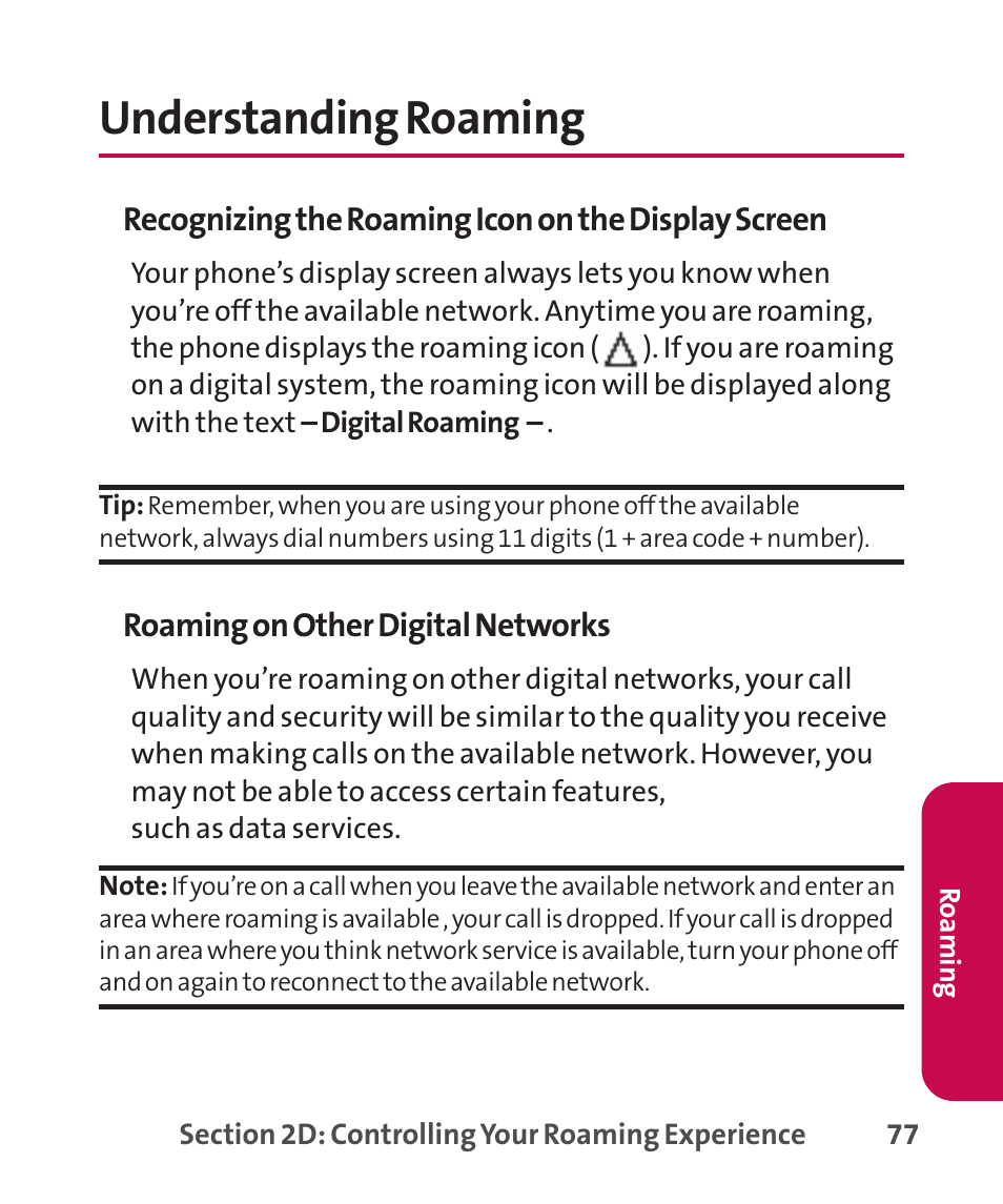 Understanding roaming | LG LGLX265 User Manual | Page 91 / 438