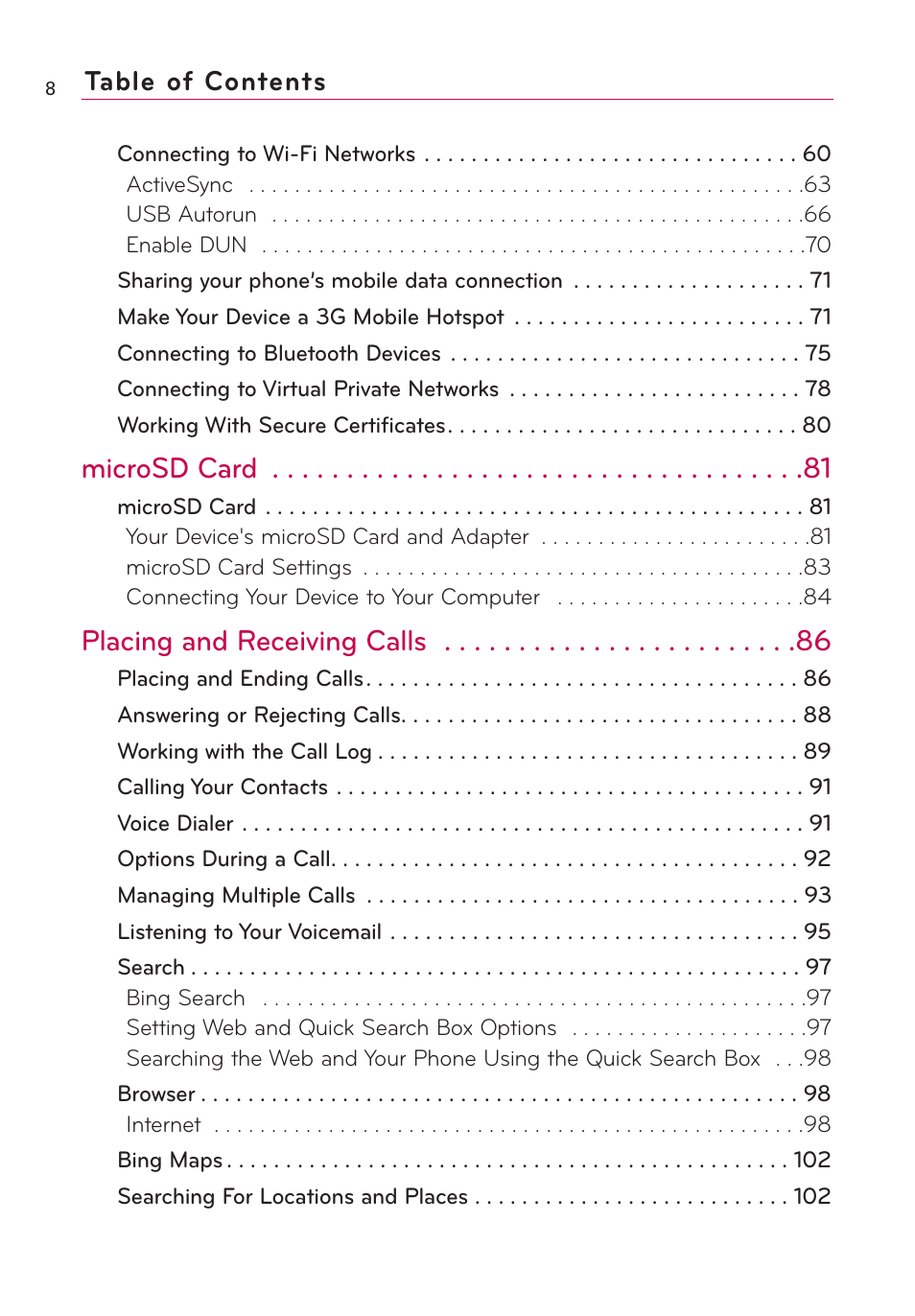 LG VS660 User Manual | Page 10 / 692