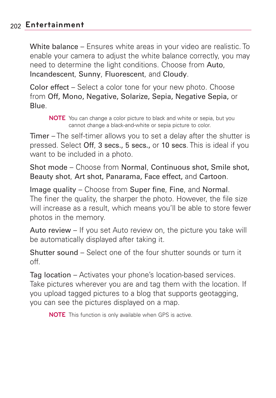 Entertainment | LG VS660 User Manual | Page 204 / 692