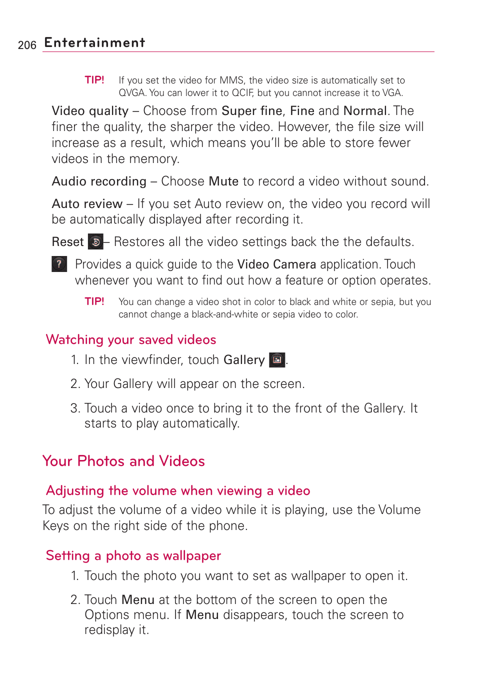 Your photos and videos | LG VS660 User Manual | Page 208 / 692