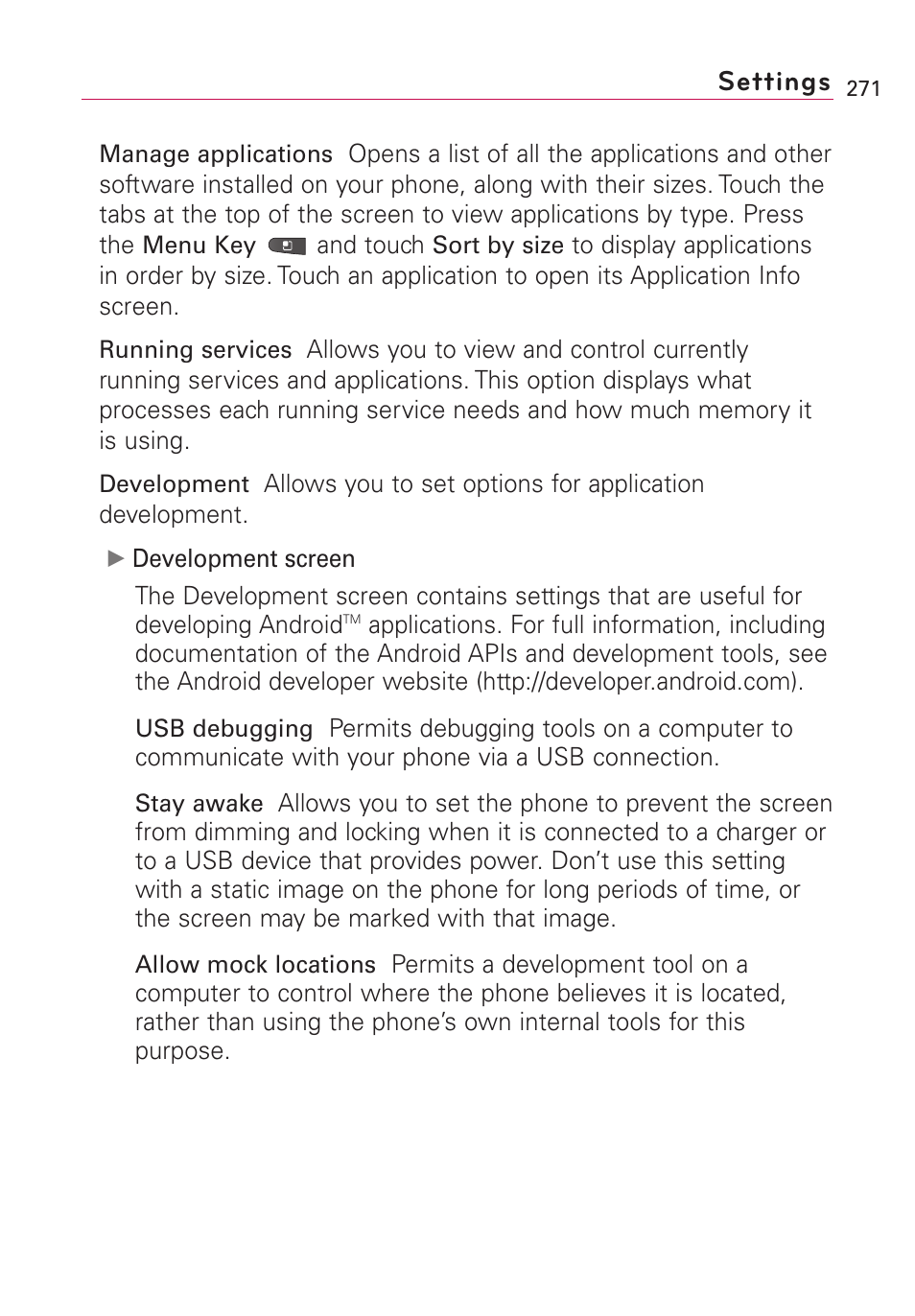 Settings | LG VS660 User Manual | Page 273 / 692