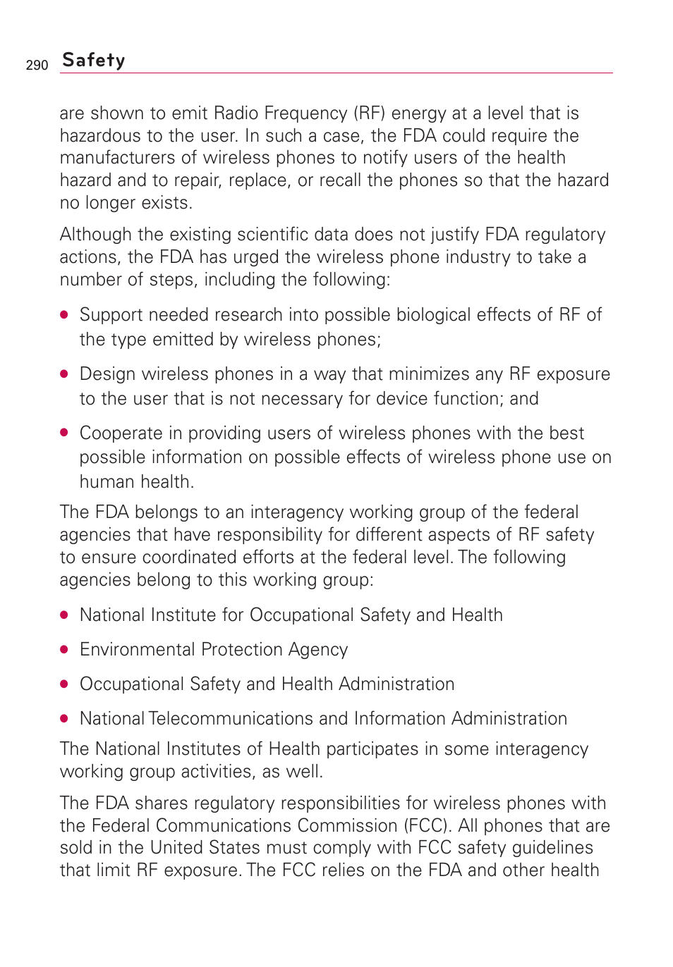 Safety | LG VS660 User Manual | Page 292 / 692