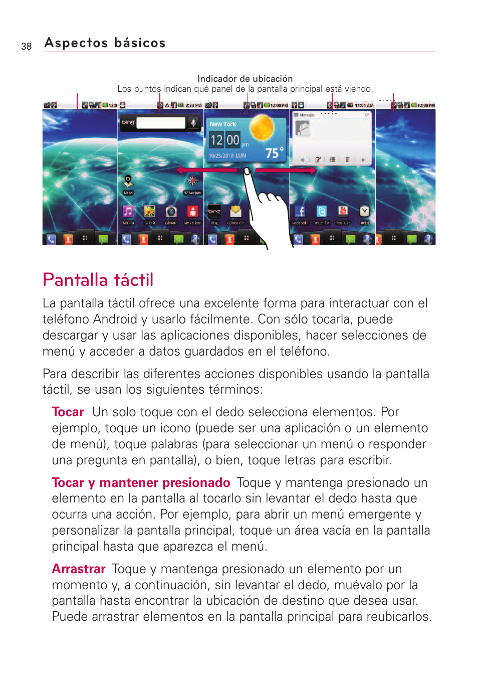 Pantalla táctil | LG VS660 User Manual | Page 373 / 692