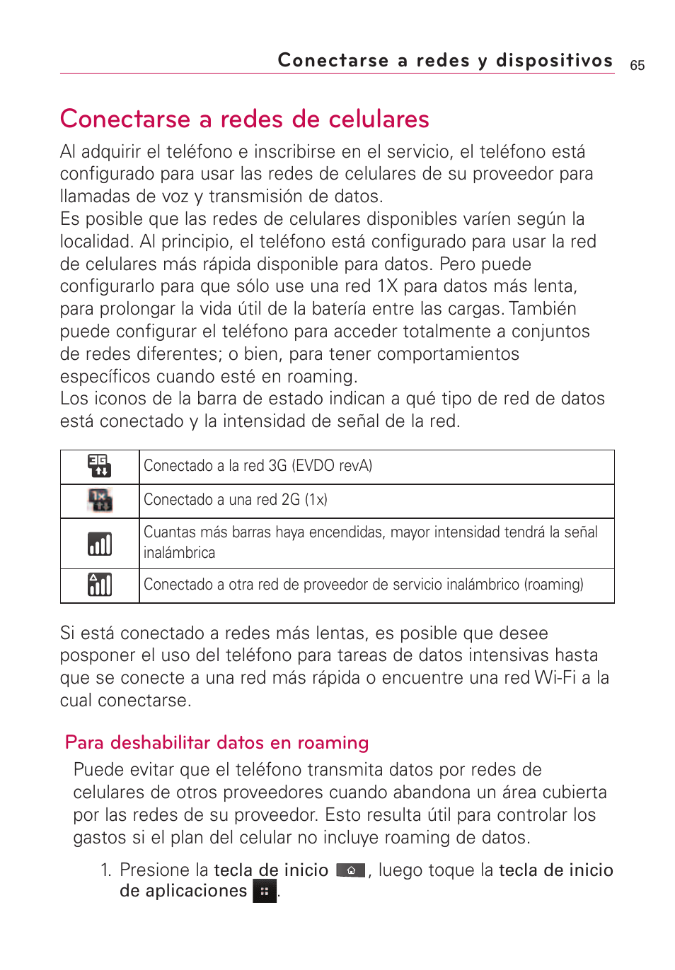 Conectarse a redes y disposi, Conectarse a redes de celulares, Conectarse a redes y dispositivos | LG VS660 User Manual | Page 400 / 692