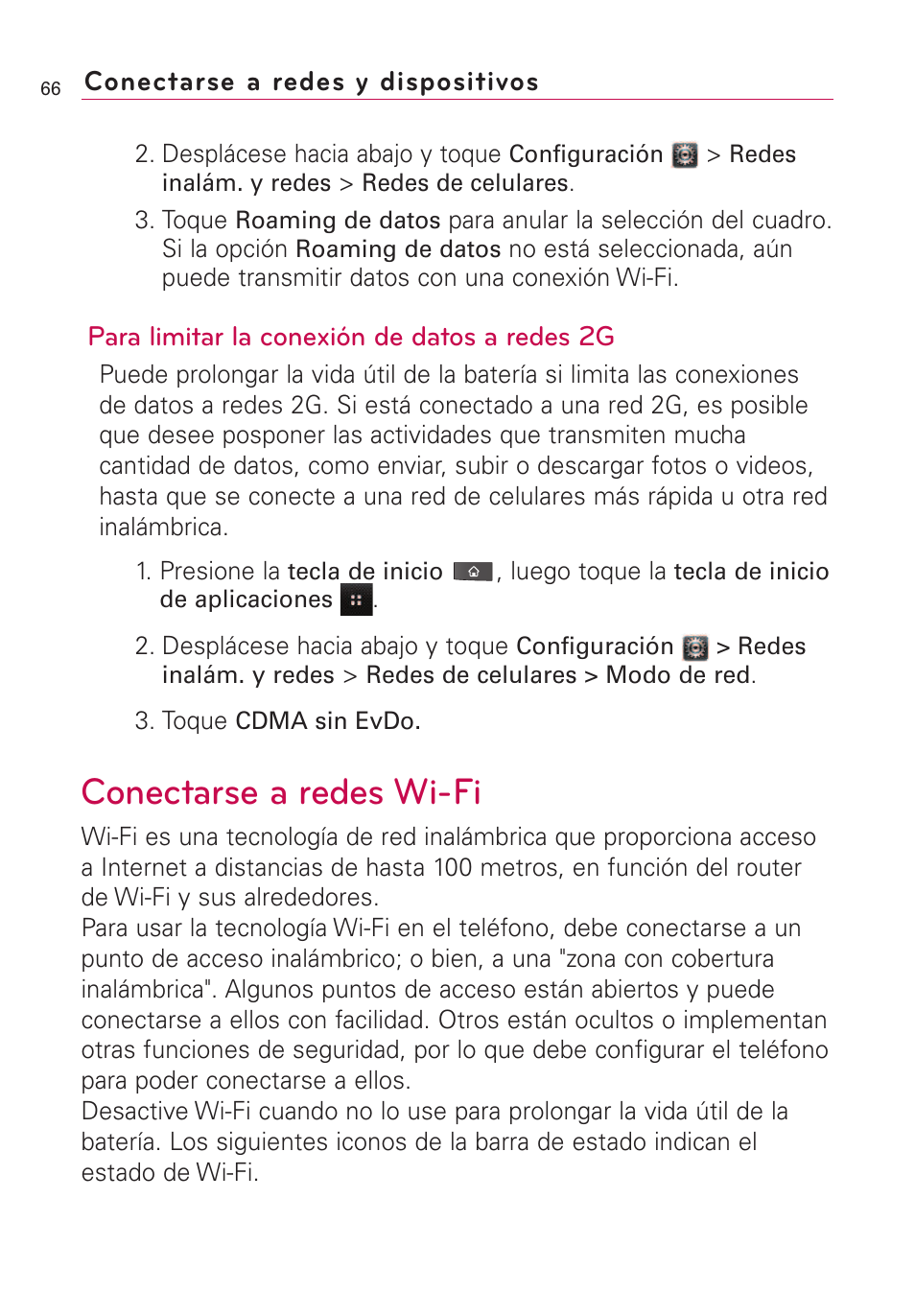 Conectarse a redes wi-fi | LG VS660 User Manual | Page 401 / 692