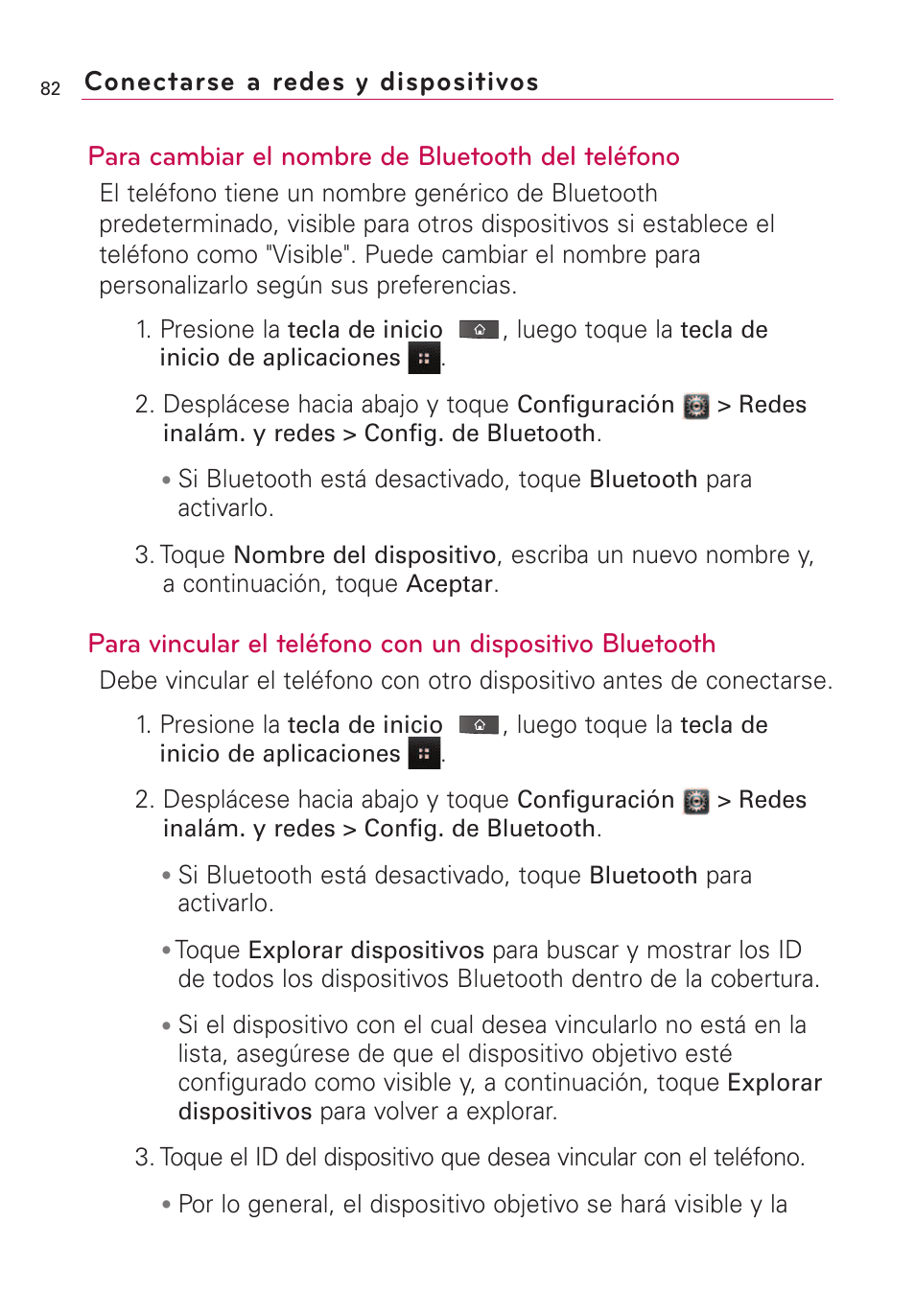 Para cambiar el nombre de bluetooth del teléfono, Conectarse a redes y dispositivos | LG VS660 User Manual | Page 417 / 692