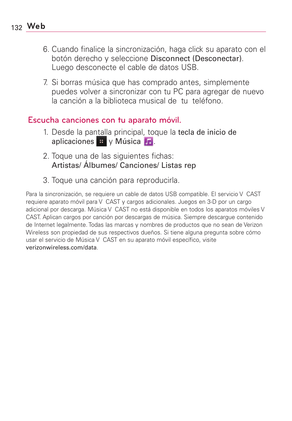 Escucha canciones con tu aparato móvil | LG VS660 User Manual | Page 467 / 692