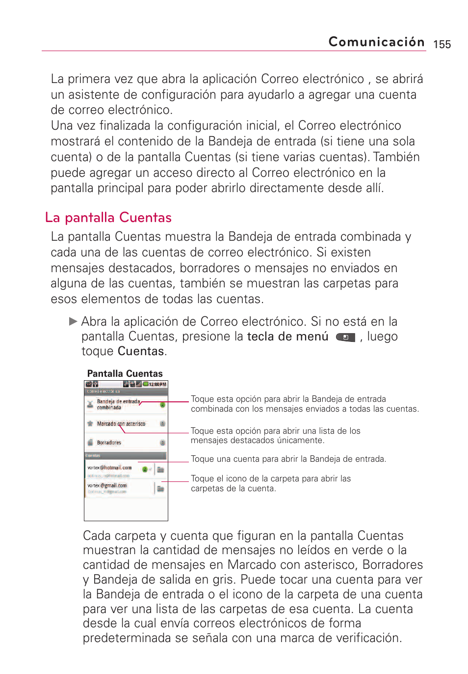 La pantalla cuentas, Comunicación | LG VS660 User Manual | Page 490 / 692