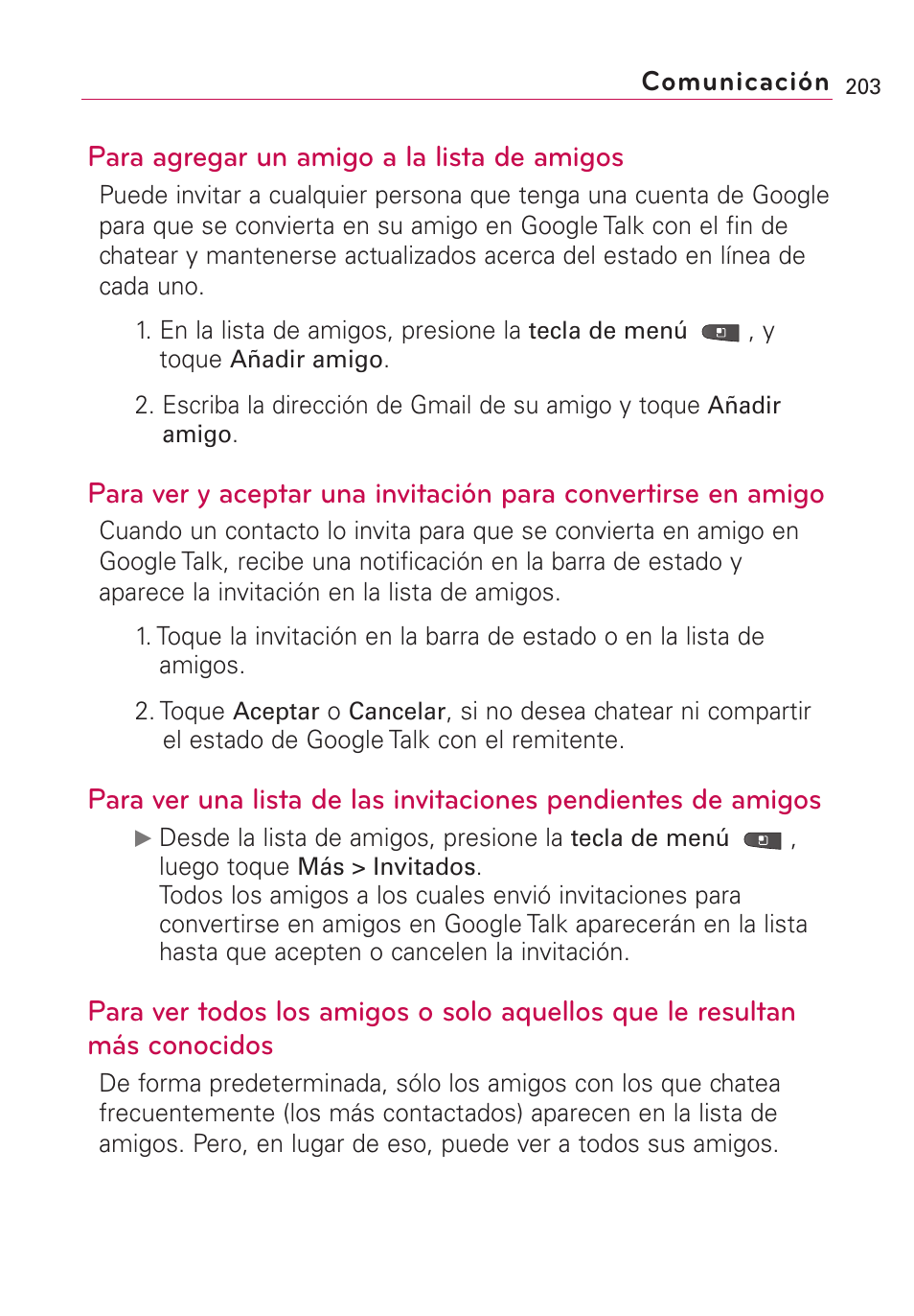 Para agregar un amigo a la lista de amigos | LG VS660 User Manual | Page 538 / 692