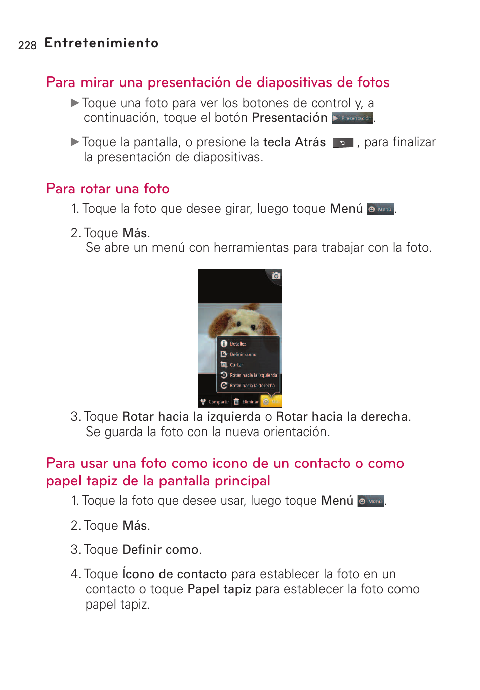 Para rotar una foto | LG VS660 User Manual | Page 563 / 692