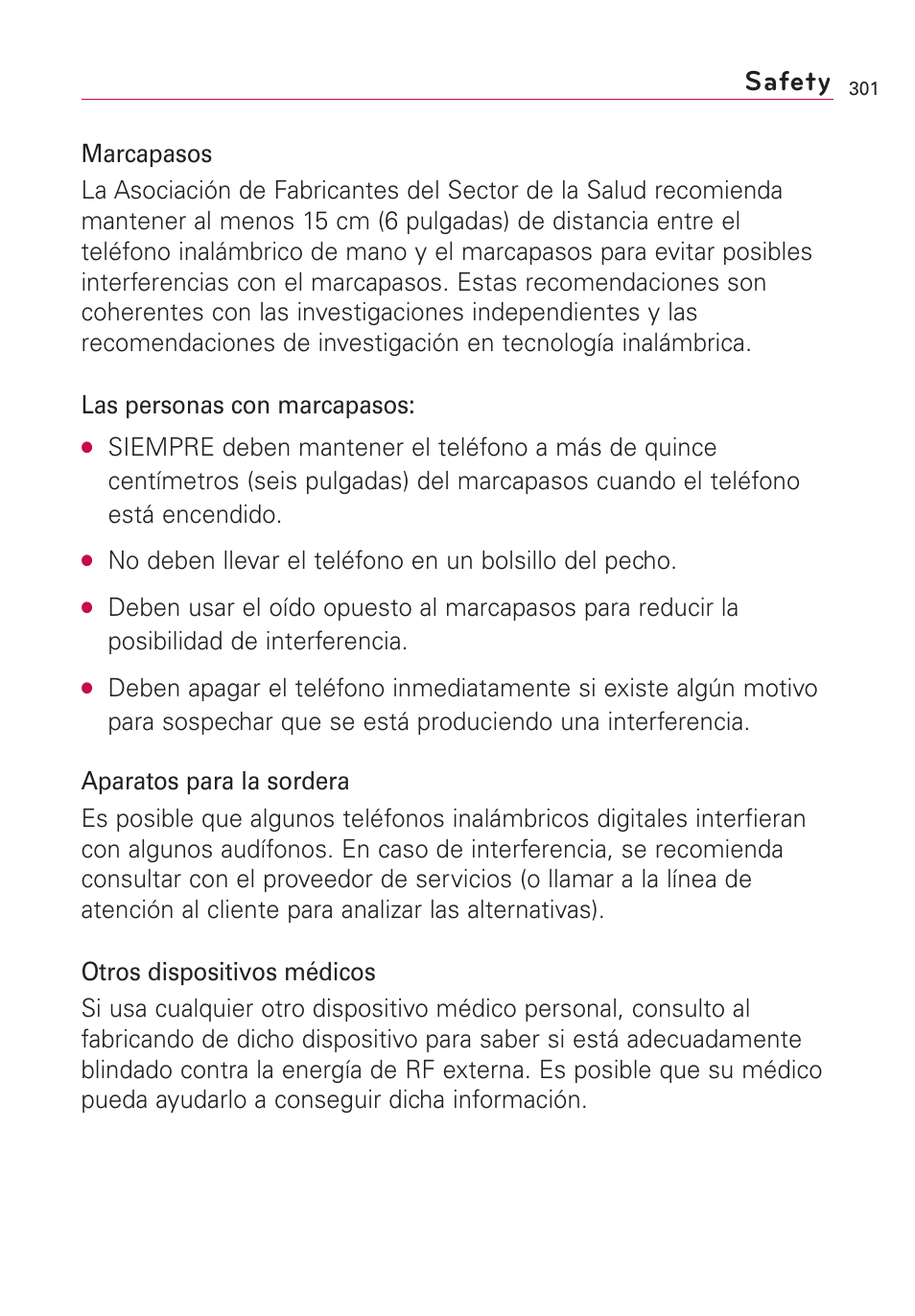 Safety | LG VS660 User Manual | Page 636 / 692