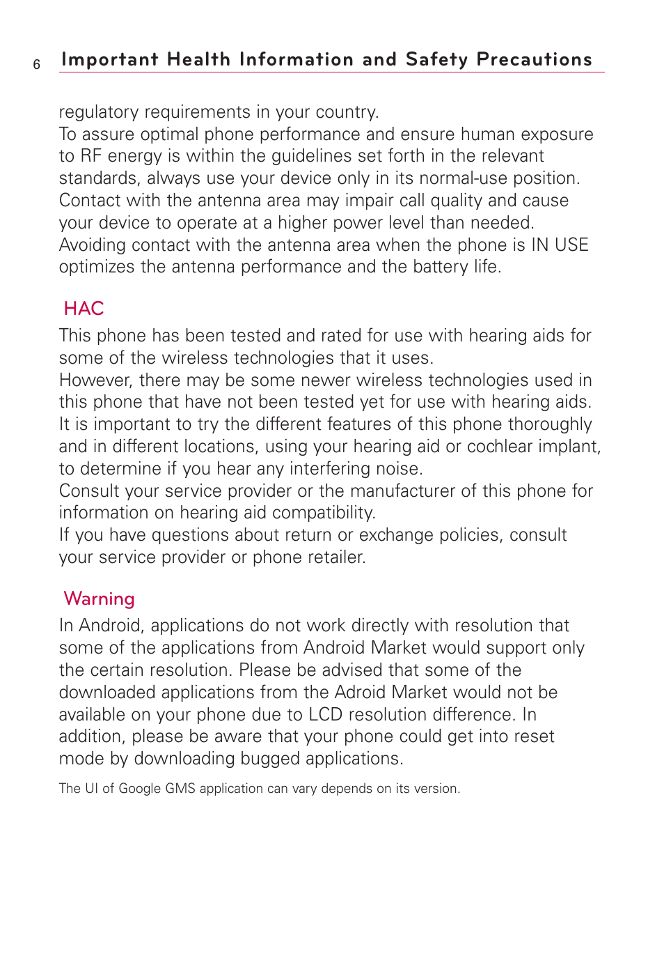 LG VS660 User Manual | Page 8 / 692