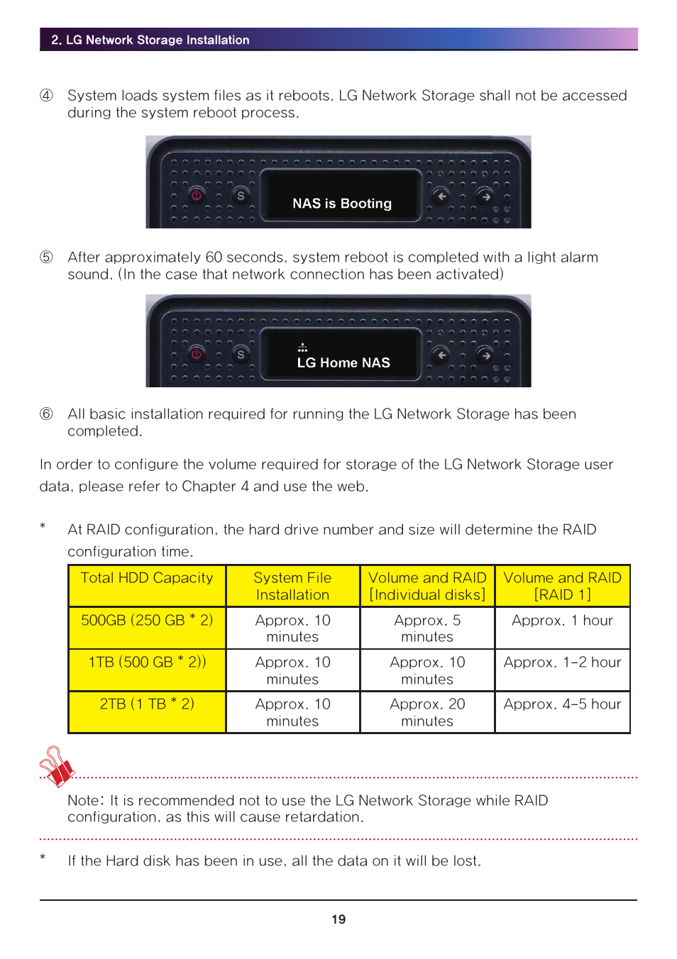 LG N2R1DB2 User Manual | Page 19 / 160