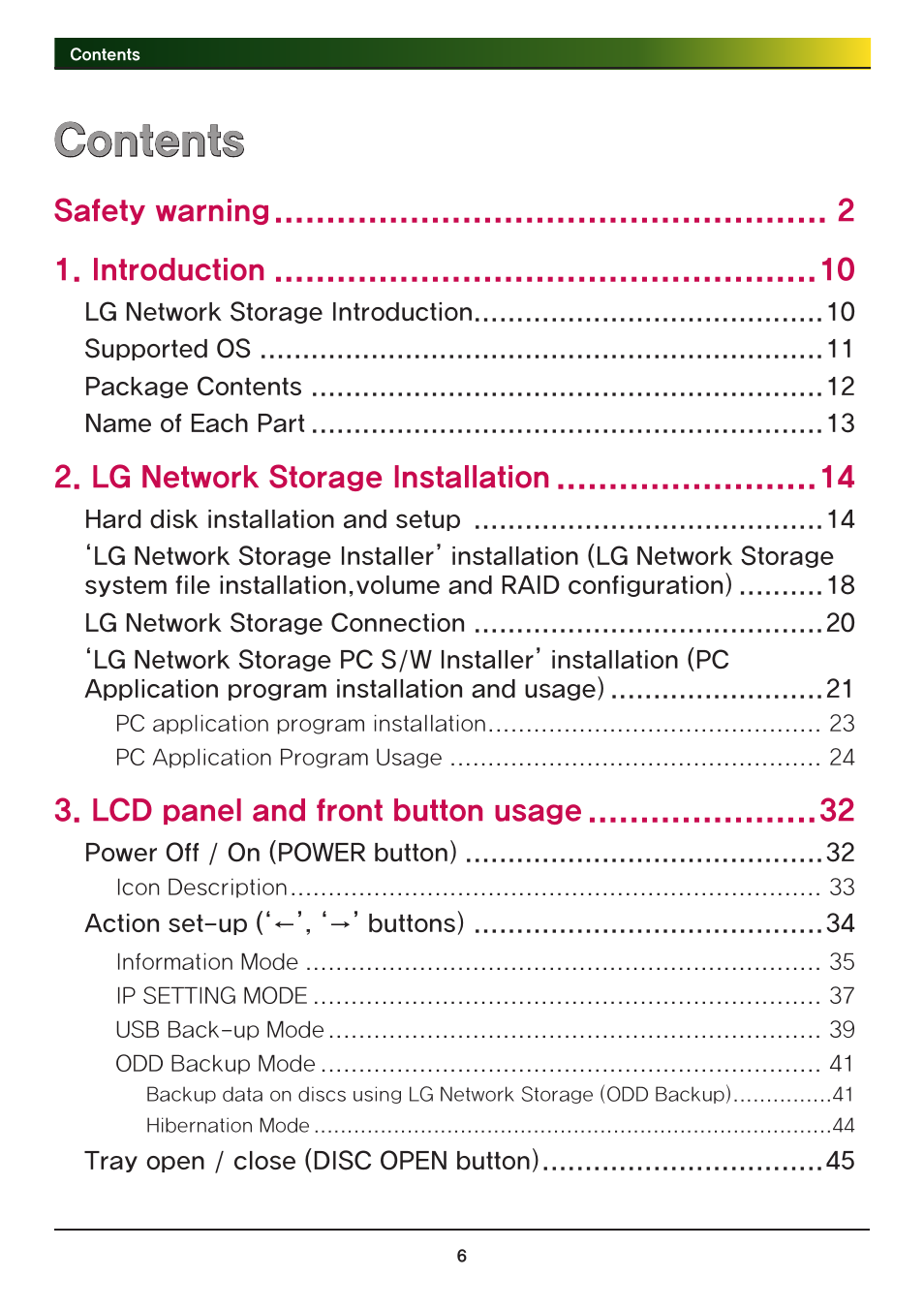 LG N2R1DB2 User Manual | Page 6 / 160