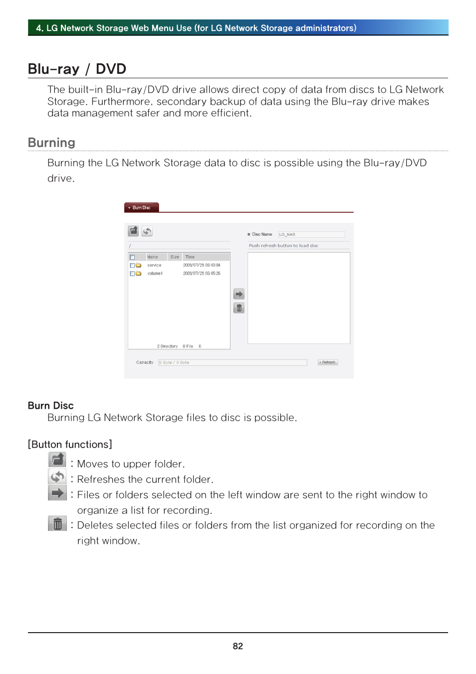 Blu-ray / dvd, Burning | LG N2R1DB2 User Manual | Page 82 / 160