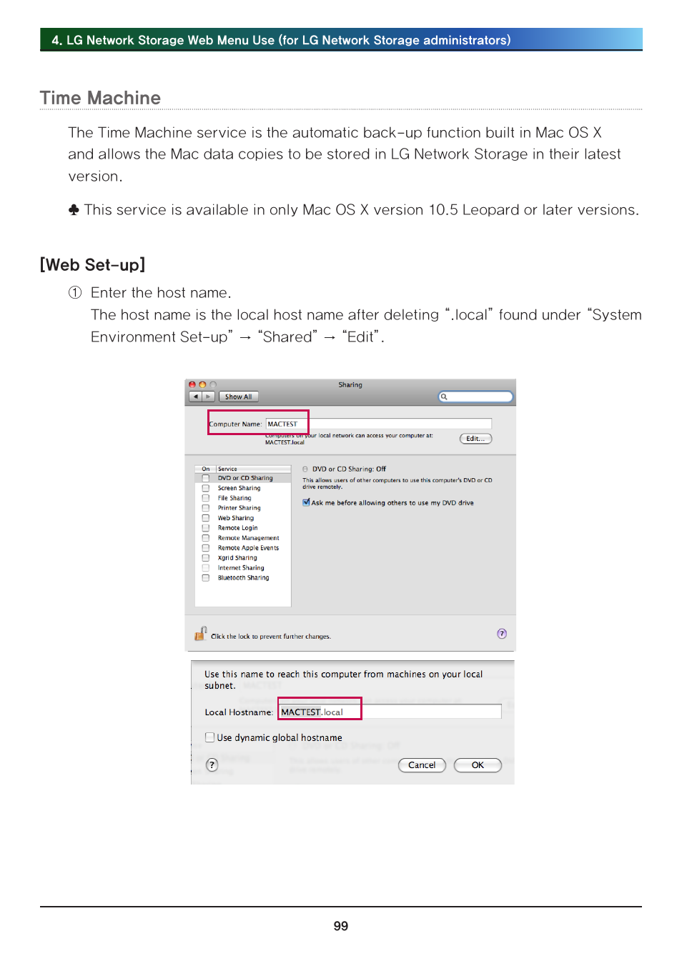 Time machine | LG N2R1DB2 User Manual | Page 99 / 160