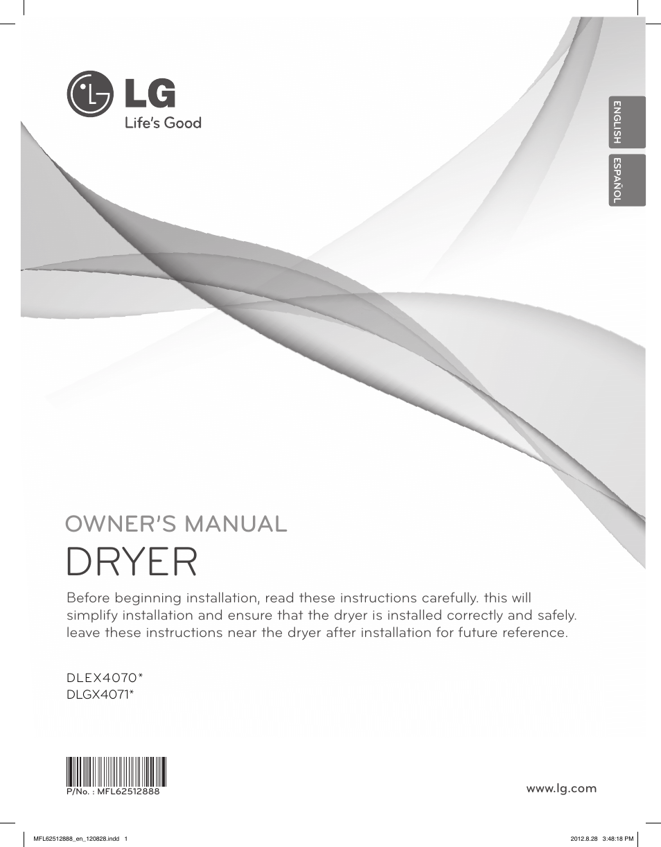 LG DLGX4071V User Manual | 100 pages