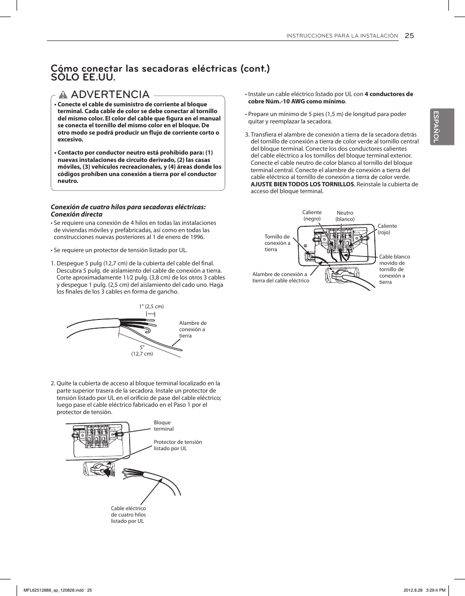 Advertencia | LG DLGX4071V User Manual | Page 71 / 100