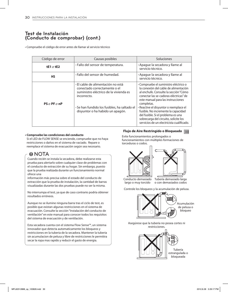 Nota | LG DLGX4071V User Manual | Page 76 / 100