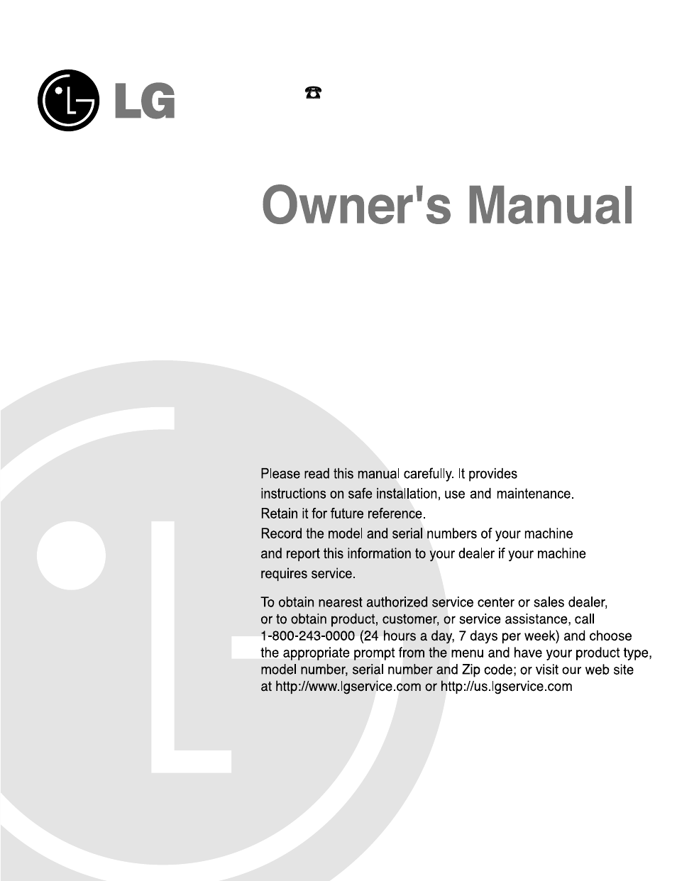 LG LDF7811ST User Manual | 48 pages