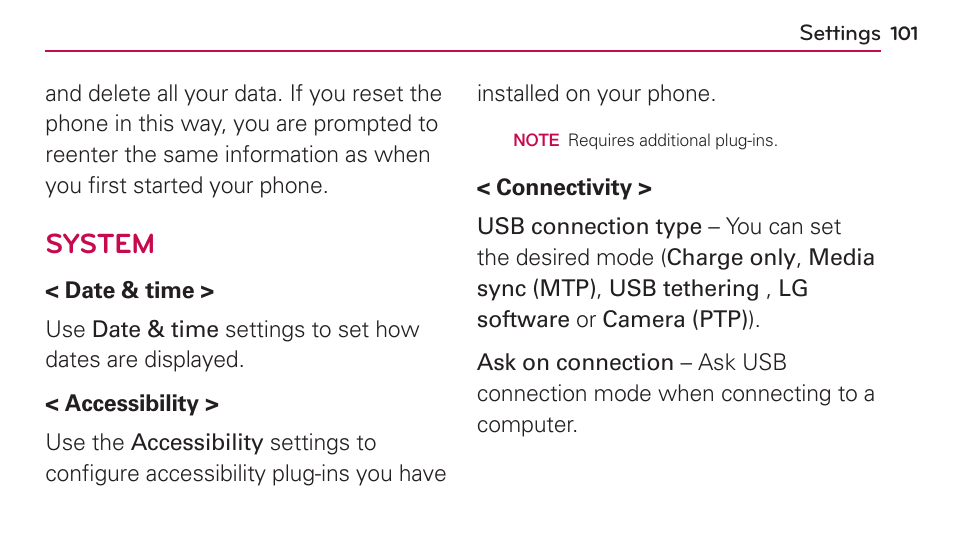 System | LG US730 User Manual | Page 101 / 200