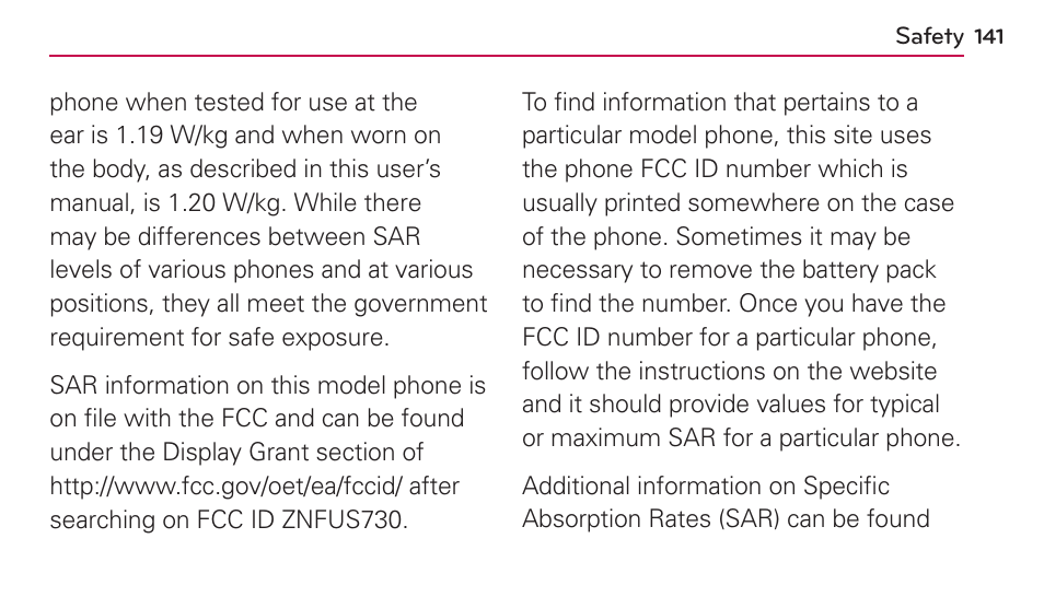 LG US730 User Manual | Page 141 / 200